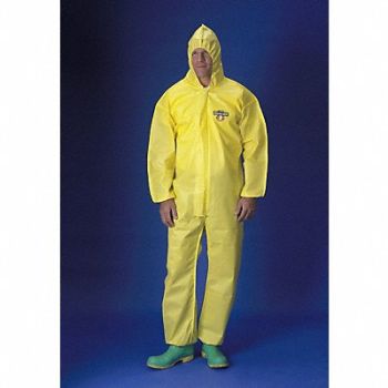 LAKELAND Hooded Coverall Elastic Yellow 4XL, 6EHL3