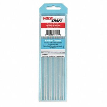 MILLER ELECTRIC WELDCRAFT Lt Blu Tungsten Electrode PK10, 6ETR8
