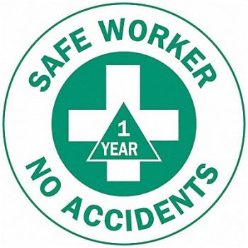 BRADY Hard Hat Emblem Label Green/White, 6EW71