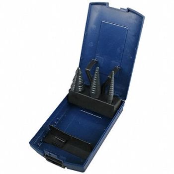 WESTWARD Step Drill Bit Set HSS 1/8-1-1/8 In 3 pc, 6EXN2