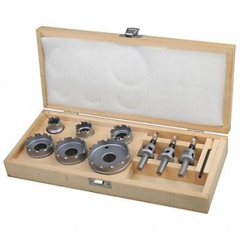 WESTWARD Hole Cutter Kit Carbide 9 Pc, 6EXN7