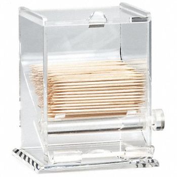 GRAINGER APPROVED Toothpick Dispenser 3 3/4 in D Clear, 6EZL6