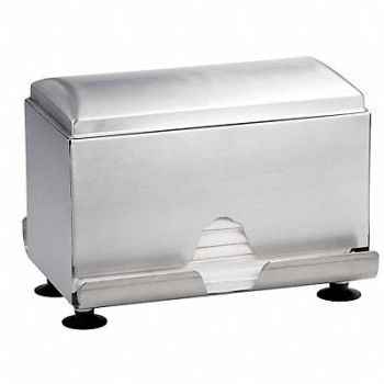 GRAINGER APPROVED 2-Sided Straw Dispenser 9 5/8in D Silver, 6EZL9