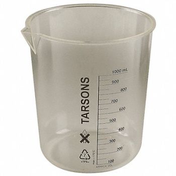 LAB SAFETY SUPPLY Beaker 1000mL Polymethylpentene PK3, 6FAF2