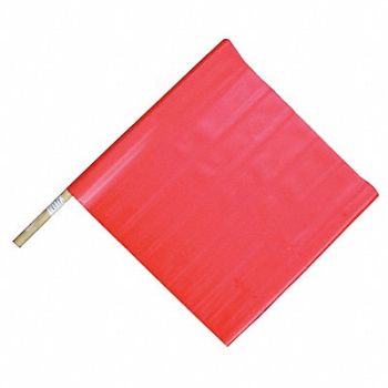 GRAINGER APPROVED Handheld Warning Flag Red 18 Wx24 H, 6FGK7