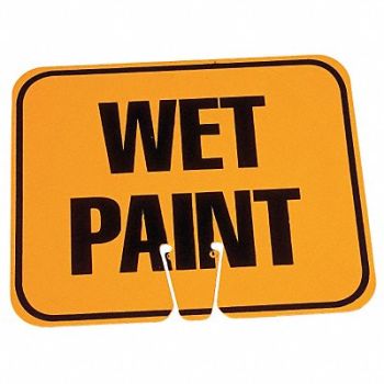GRAINGER APPROVED Traffic Cone Sign Org/Black Wet Paint, 6FGL6