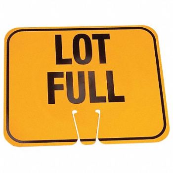 GRAINGER APPROVED Traffic Cone Sign Org/Blk Lot Full, 6FGL7