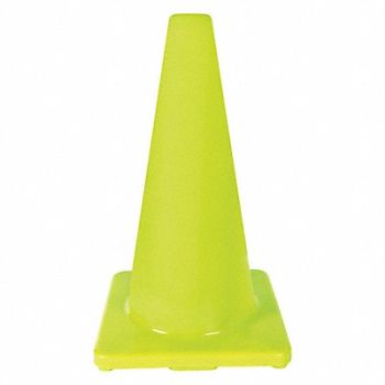 GRAINGER APPROVED Traffic Cone 18 In.Fluorescent Lime, 6FHA3