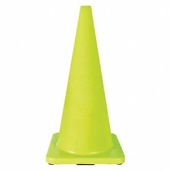 GRAINGER APPROVED Traffic Cone 28 In.Fluorescent Lime, 6FHA4