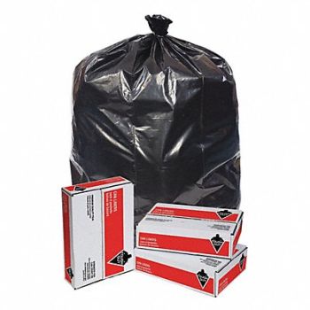TOUGH GUY Trash Bag 96 gal Black PK50, 6FWH8