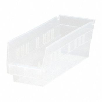 QUANTUM STORAGE SYSTEMS Shelf Bin Clear Polypropylene 4 in, 6GAR6