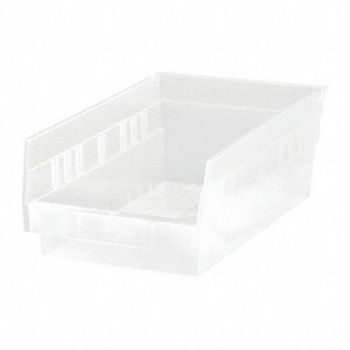 QUANTUM STORAGE SYSTEMS Shelf Bin Clear Polypropylene 4 in, 6GAR7