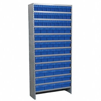 AKRO-MILS Enclosed Bin Shlvng 12x79x36in Blue, 6GDE8