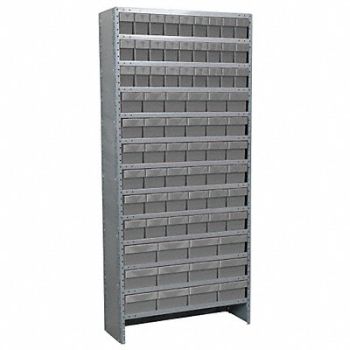 AKRO-MILS Enclosed Bin Shlvng 12x79x36in Gray, 6GDF0