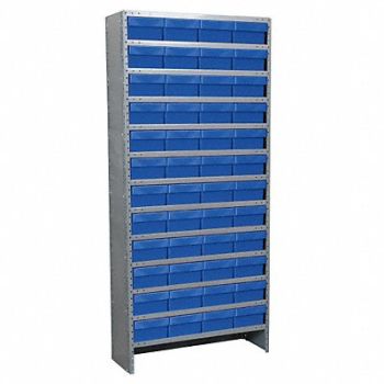 AKRO-MILS Enclosed Bin Shlvng 18x79x36in Blue, 6GDF9