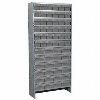 AKRO-MILS Enclosed Bin Shlvng 18x79x36in Gray, 6GDG6