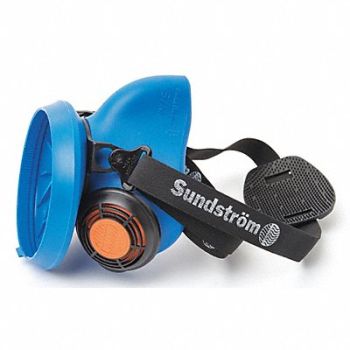 SUNDSTROM SAFETY Half Mask Respirator Silicone Blue, 6GGT3