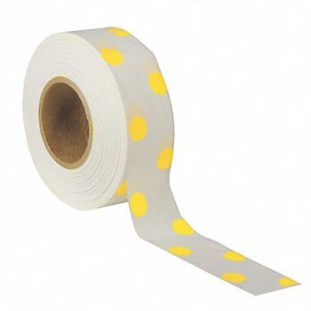 PRESCO PRODUCTS CO Flagging Tape Wh/Yllw 300 ft x 1-3/16 In, 6GJK9