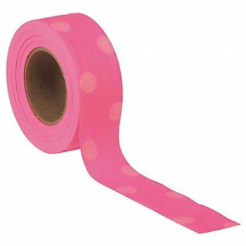 PRESCO PRODUCTS CO Flagging Tape Pnk Glo/Wh 150ft 1-3/16 In, 6GJL1