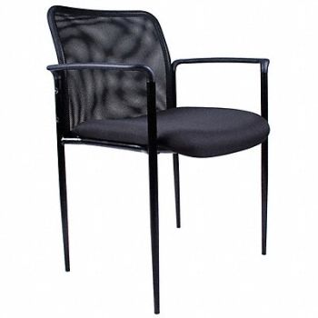 GRAINGER APPROVED Guest Chair Mesh Back Black 33 in., 6GNN3