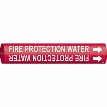 BRADY Pipe Marker Fire Protection Water, 6GP86