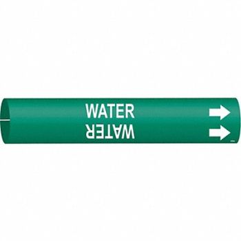 BRADY Pipe Marker Water 13/16 in H 4/5 in W, 6GP94