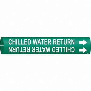 BRADY Pipe Mrkr Chilld Water Retrn 2in H 2in W, 6GP95