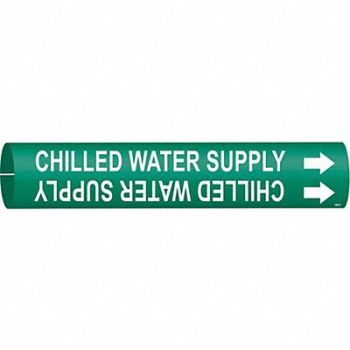 BRADY Pipe Mrkr Chilld Water Spply 2in H 2in W, 6GP96