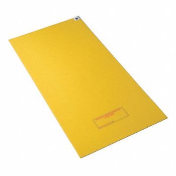 CONDOR D3956 Tacky Mat Yellow 36 x 60 In PK4, 6GRD7
