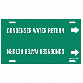 BRADY Pipe Marker Condenser Water Return 8in H, 6GR01