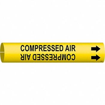 BRADY Pipe Mrkr Compressed Air 7/8in H 7/8in W, 6GT30