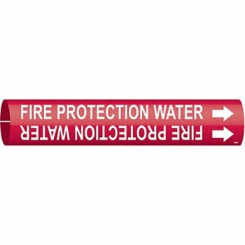 BRADY Pipe Markr Fire Protection Water 7/8in H, 6GT35