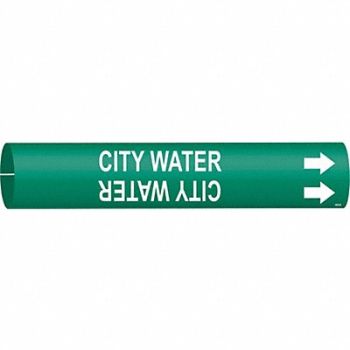 BRADY Pipe Marker City Water 13/16in H 4/5in W, 6GT25