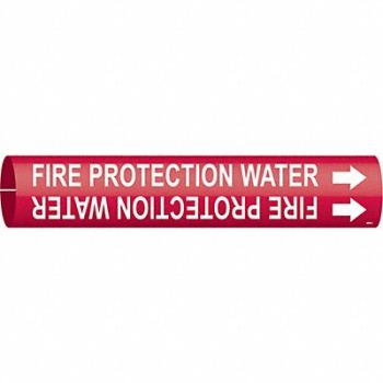 BRADY Pipe Mrkr Fire Prtction Watr 2in H 2in W, 6GT75