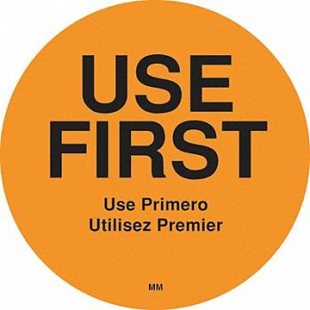 DAYMARK Use First Label Orange PK500, 6GUW1