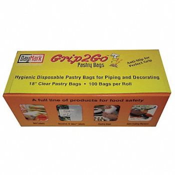 DAYMARK Disposable Pastry Bag 18in L 8in W PK100, 6GUZ1