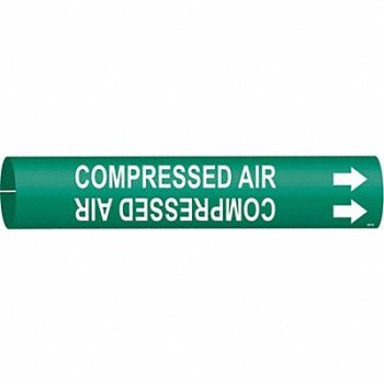 BRADY Pipe Marker Compressed Air 2 13/16in H, 6GV09