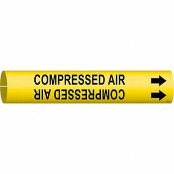 BRADY Pipe Marker Compressed Air 2 13/16in H, 6GV10