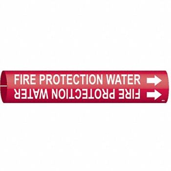 BRADY Pipe Marker Fire Protection Water, 6GV15