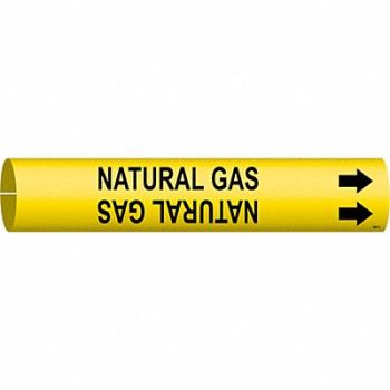 BRADY Pipe Marker Natural Gas 2 13/16in H, 6GV18