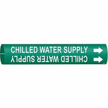 BRADY Pipe Marker Chilled Water Supply 7/8in H, 6GV92