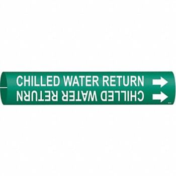 BRADY Pipe Marker Chilled Water Return 7/8in H, 6GV93