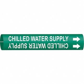 BRADY Pipe Marker Chilled Water Supply, 6GW02