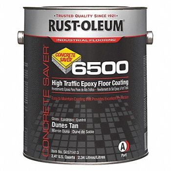 RUST-OLEUM Floor Coating 6500 Dunes Tan 1 gal Can, 6H059