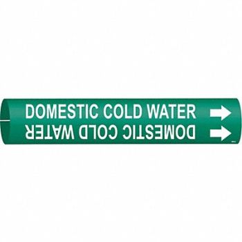 BRADY Pipe Markr Domestic Cold Water 13/16in H, 6H557