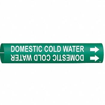 BRADY Pipe Mrkr Domestic Cold Watr 2in H 2in W, 6H559