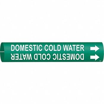 BRADY Pipe Marker Domestic Cold Water, 6H560
