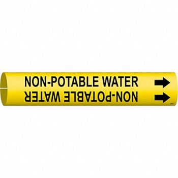 BRADY Pipe Marker Non-Potable Water 13/16in H, 6H648