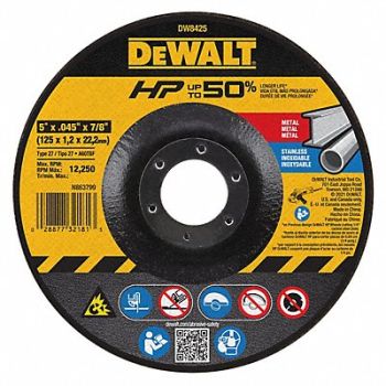 DEWALT Depressed Center Whl T27 5x0.045x7/8 AO, 6HD82