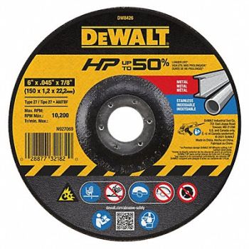 DEWALT Depressed Center Whl T27 6x0.045x7/8 AO, 6HD83